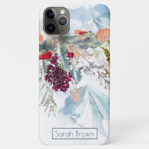 RED WHITE & ORANGE ELEGANT FLORAL iPhone 11 PRO MAX CASE