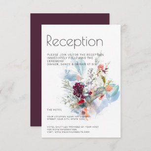 RED WHITE & ORANGE FLORAL ELEGANT RECEPTION INVITATION