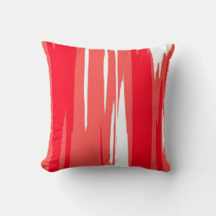 Red White Paint Art Design Abstract Cushion