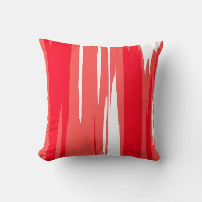 Red White Paint Art Design Abstract Cushion (Front)