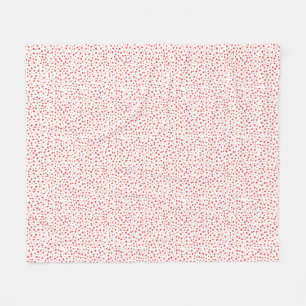 Red White Pattern Hearts Valentine's Day Fleece Blanket