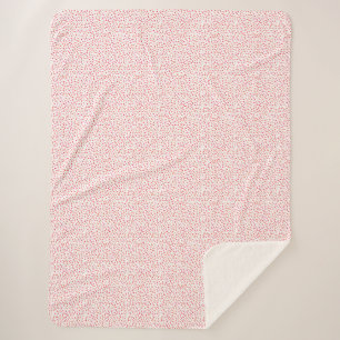Red White Pattern Hearts Valentine's Day Sherpa Blanket