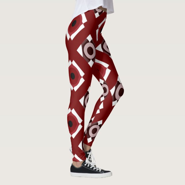 Red White Pattern Leggings (Right)