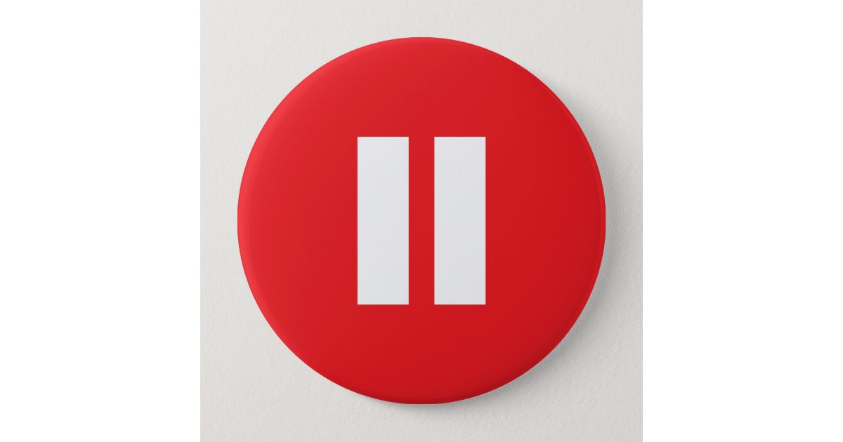 Red & White Pause Button | Zazzle.co.uk