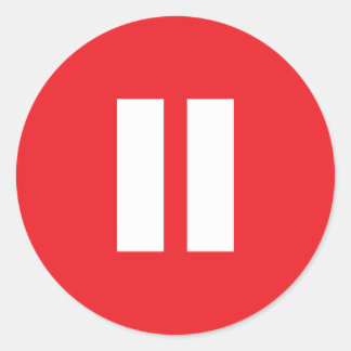 Red & White Pause Button Stickers