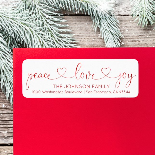 Red White Peace Love Joy Christmas Holiday (Red White Peace Love Joy Christmas Holiday Label)