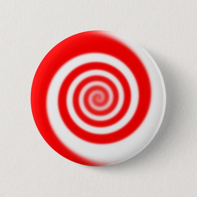 Red & White Peppermint Candy Swirl 6 Cm Round Badge (Front)