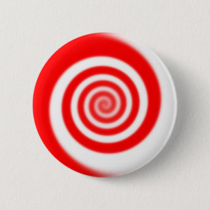 Red & White Peppermint Candy Swirl 6 Cm Round Badge