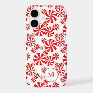 Red White Peppermint Custom Monogram