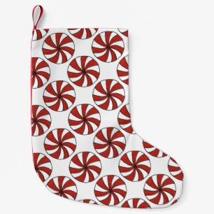 Red White Peppermint Hard Candy Starlight Mint Small Christmas Stocking
