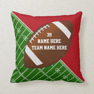 Red, White Personalised Football Team Gift Ideas Cushion
