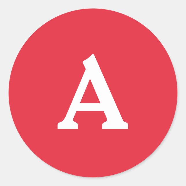 Red & White Personalised Monogram Envelope Seal (Front)