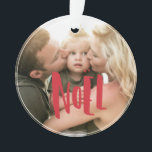 Red & White Photo Christmas Holiday Ornament<br><div class="desc">Red & White Photo Christmas Holiday Ornament</div>