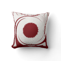 Red White Pillow abstract