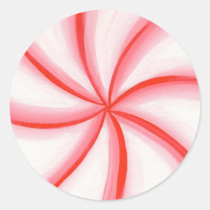 Red White Pink Candy Mint Swirl Stickers