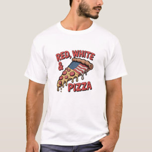 Red, White & Pizza – Funny American Flag Pizza T-Shirt