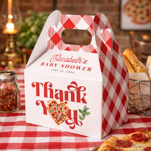 Red White Pizza Themed  Favour Box