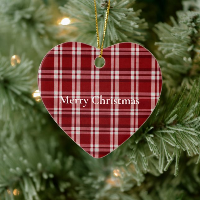 Red White Plaid Ceramic Tree Decoration (Tree)