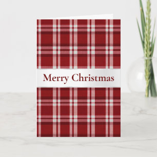 Red White Plaid Christmas Card