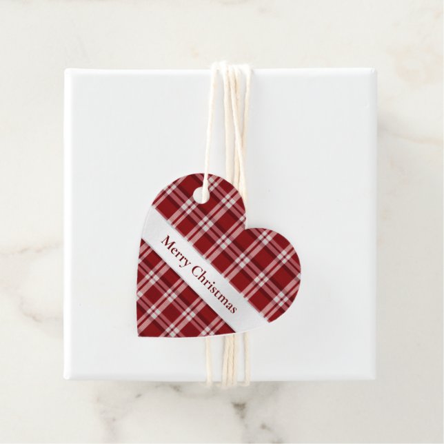 Red White Plaid Favour Tags (In Situ)