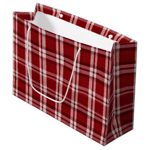 Red White Plaid Large Gift Bag