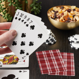 Red White Plaid Playing Cards