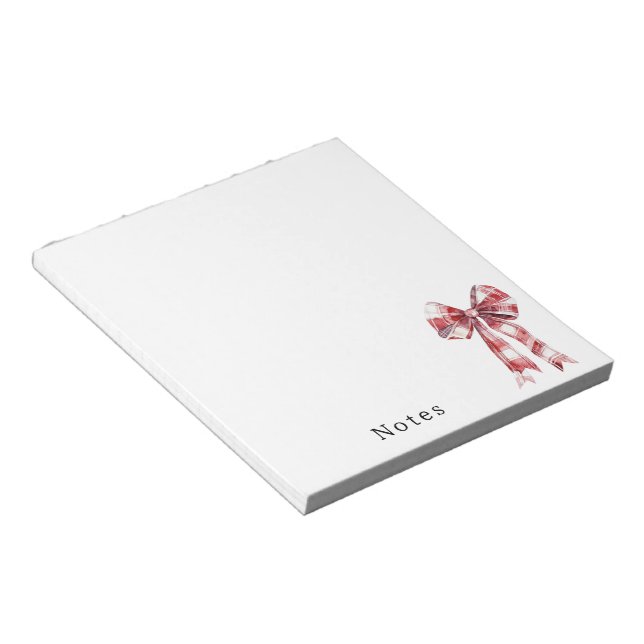 Red White Plaid Stripes  Notepad (Angled)