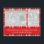 Red White Plaid Tartan Holiday Postcard<br><div class="desc">This red and white plaid design has a repeating checked / tartan pattern that's lightly textured. It's a bright,  stylish plaid pattern.</div>
