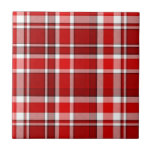 Red White Plaid Tartan Tile<br><div class="desc">This red and white plaid design has a repeating checked / tartan pattern that's lightly textured. It's a bright,  stylish plaid pattern.</div>