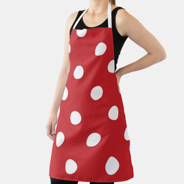 Red White Polka dot Apron (Insitu)