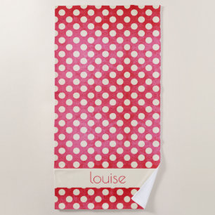 Red White Polka Dot Beach Towel