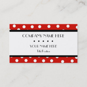 Red & White Polka Dot Business Card