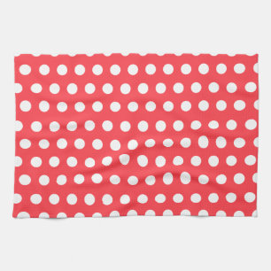 Red White Polka Dot Kitchen Towel