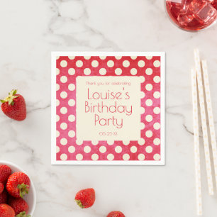 Red White Polka Dot Napkin