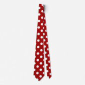 Red white polka dot pattern ie tie (Front)