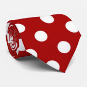 Red white polka dot pattern ie tie (Rolled)