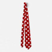 Red white polka dot pattern ie tie (Back)
