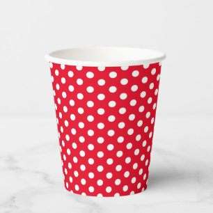 Red White Polka Dot Pattern Paper Cups