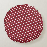 Red & White Polka Dot Round Pillows