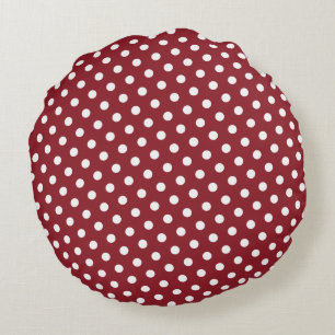 Red & White Polka Dot Round Pillows