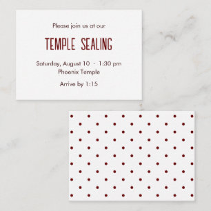 Red & White Polka Dot Temple Sealing Invitation