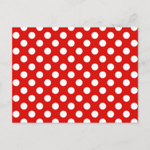 Red & White Polka Dot Wedding RSVP Postcard
