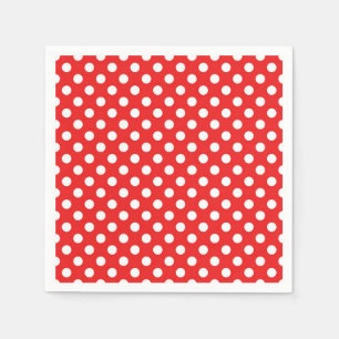 Red & White Polka Dots Birthday Party Napkin
