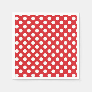 Red & White Polka Dots Birthday Party Napkin