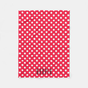 Red & White polka dots custom fleece blacket Blanket