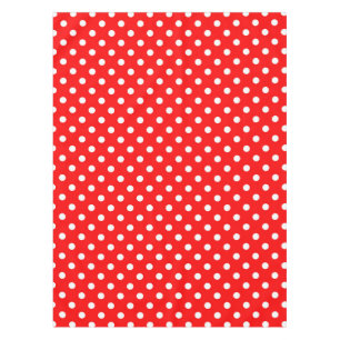 Red White Polka Dots Design Tablecloth