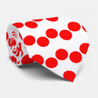 Red White Polka Dots Pattern - Tie