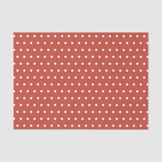 RED & WHITE POLKA DOTS TISSUE PAPER (Front)