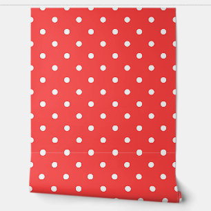 Red White Polka Dots  Wallpaper