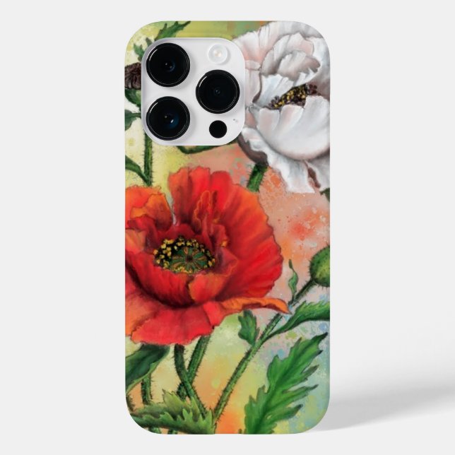Red White Poppy Case-Mate iPhone Case (Back)